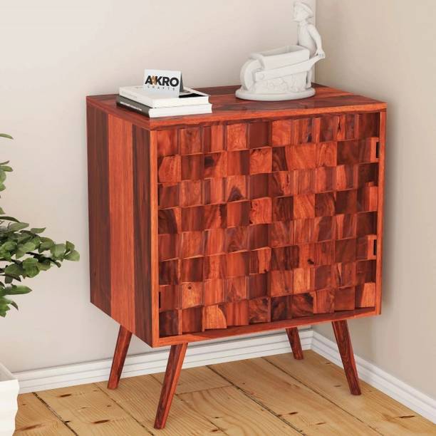AakroCrafts Solid Sheesham Wood Sideboards and Cabinet with 2 Door Storage for Living Room Solid Wood Side Table