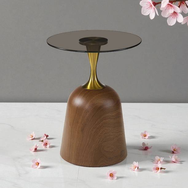 THE ATTIC The Attic Bella Luxe End Table Gold Finish Modern Accent,Honey Metal End Table