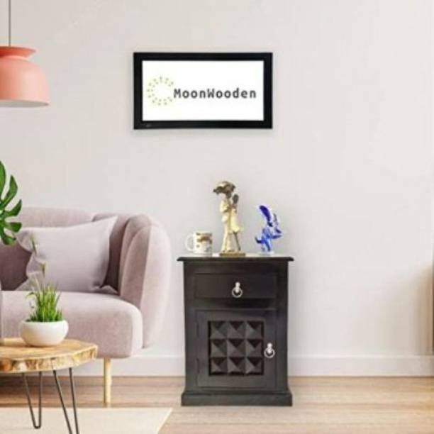 MoonWooden Bed Side Table and End Table with Storage and Drawer Solid Wood Bedside Table