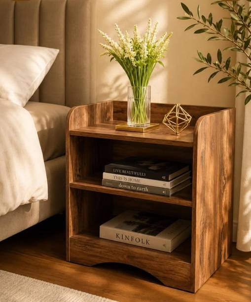 Yookeer RUSTIC WOOD SIDE TABLE Engineered Wood Side Table