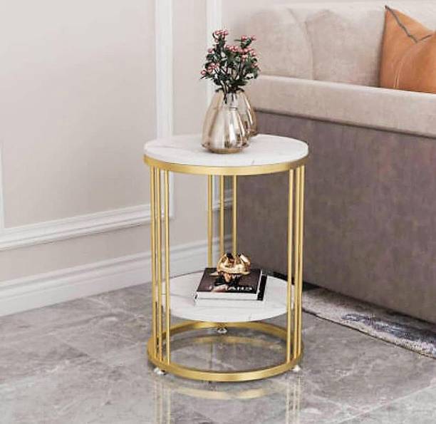 Gaxi Versatile Marble Pedestal Corner Table Engineered Wood Coffee Table