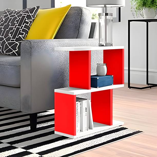 Artival Crafts Engineered Wood S Shape Bedside Table, NightStand (Blue & Black) Engineered Wood Bedside Table