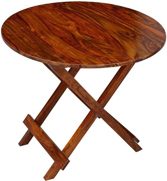 Decorhand Wooden Outdoor 13 Inch Natural Brown Square Foldable Coffee Table Solid Wood Side Table