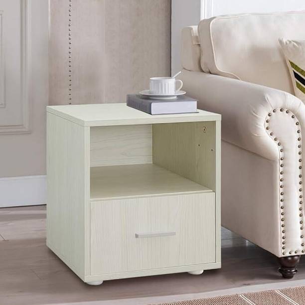 Indian Decor 65049 Bedside Table Nightstand with Drawer and Open Storage Engineered Wood Bedside Table