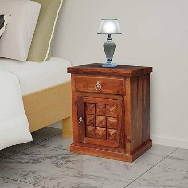 MoonWooden Rosewood ( Shessham ) End Table with Storage and Drawer Solid Wood Side Table