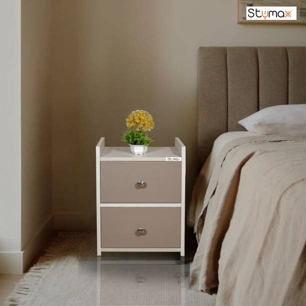 Stymax BEDROOM AND LIVING BEDSIDE TABLE WITH STORAGE 2 DRAWER CABINET NIGHT STAND, Engineered Wood Bedside Table