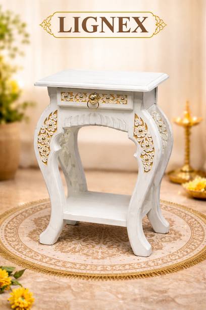 LIGNEX LXWHITEDRT-01 Engineered Wood Bedside Table