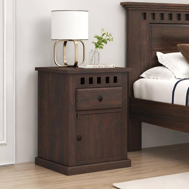 SONA ART & CRAFTS Kuber Solid Sheesham Wood Bed Side Table with 1 Drawer & 1 Door Storage Solid Wood Bedside Table