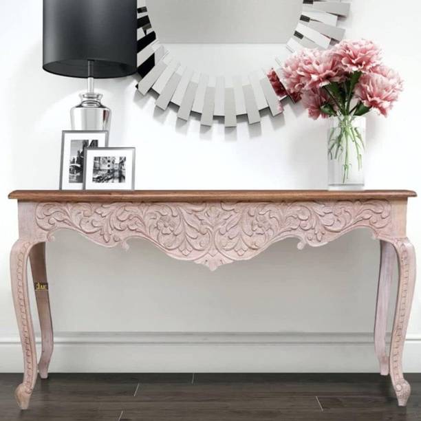 FURNISQUARE Premium Solid Wood Console Table - Modern Side Table for Entryway Solid Wood Console Table