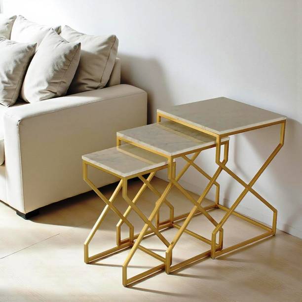 Furniture studio Metal End Table | Modern Bedside Table | Sturdy Iron Frame Side Table Metal End Table
