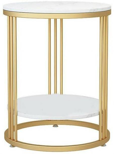 jons arts works Wooden & Iron Stool | Bedside Table | Side Table Steel End Table