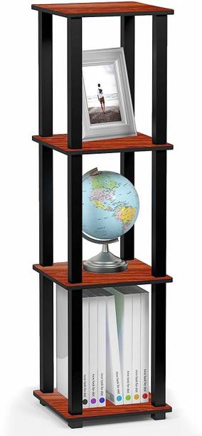 Artesia 4 Tier Multipurpose Turn-n-Tube Engineered Wood Corner Shelf for Living Room Plastic Open Book Shelf