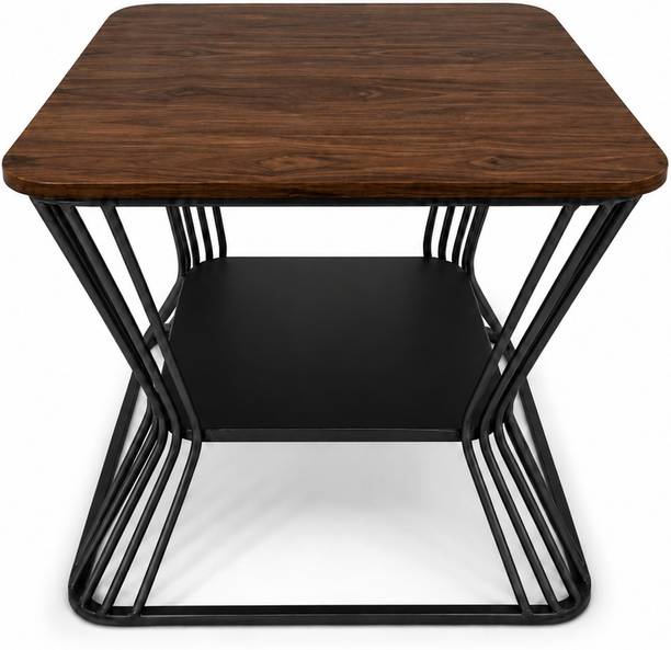 ARTROCK Modern Square Side Table with Storage Shelf, Metal Frame End Table Engineered Wood Side Table
