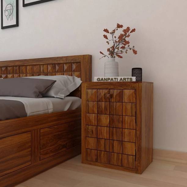 Ganpati Arts Sheesham Oslo Bedside Table For Bedroom/Wooden End/Nightstand Lamp Table Solid Wood Side Table