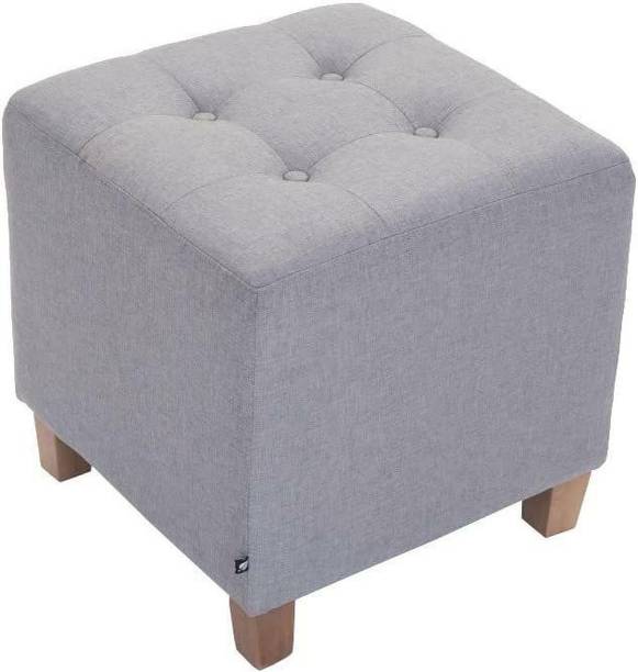 Smarts collection Stool with Fabric Cover and Cube Seat with High-Quality Padding Engineered Wood Side Table