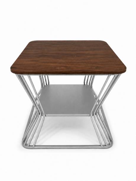 ARTROCK Modern Square Side Table with Storage Shelf, Metal Frame End Table Engineered Wood Side Table