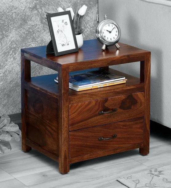CHITRA FURNITURE Solid Wood Bed Side Table For Bed Room / Living Room Solid Wood Bedside Table