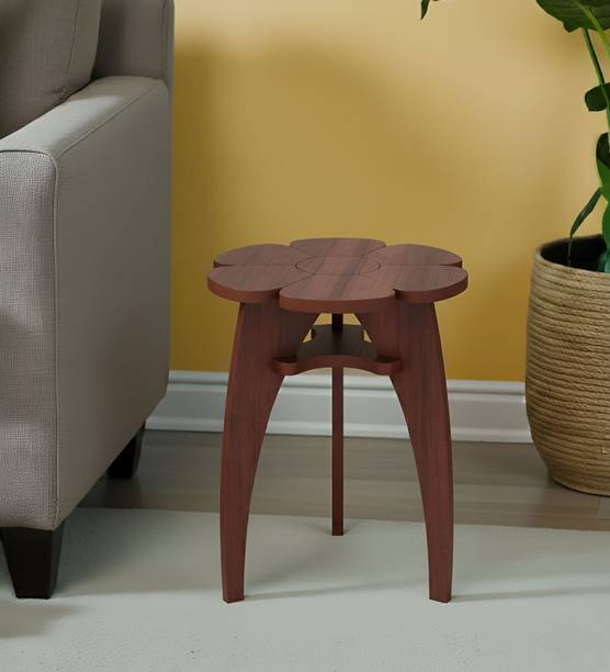 Mintwud from Pepperfry Wooden Lilly/Floral shape End/Bedside/Nightstand/Sofa Side Table For Home/Office Engineered Wood Side Table