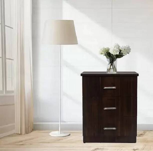 Om Shiv 3 DRAWER BED SIDE SIDE TABLE Engineered Wood Bedside Table
