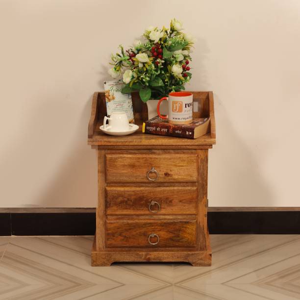 ROYAL FINISH Premium Mango Wood Accento Bedside | Durable & Stylish Bedside Table Solid Wood Bedside Table