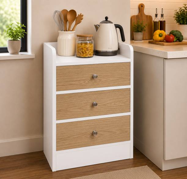 KAWACHI Bedroom Living Room End Side Table With Storage Drawer Cabinet Night Stand Engineered Wood Bedside Table