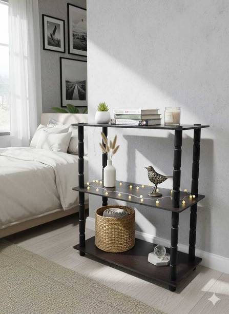 APGgroup 3-Tier Wooden Shelf Unit | Wenge Finish Engineered Wood Side Table