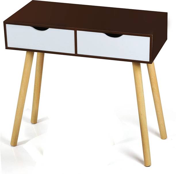 woodenworld HomeOffice Table Desk or Console Table with 2- Drawers Engineered Wood Side Table