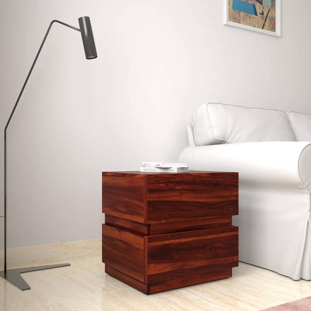Rajgharana Premium Sheesham Wooden Bedside Table with 2 Drawer For bedroom/LivingRoom Solid Wood Bedside Table