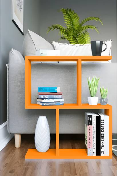 Artival Crafts Engineered Wood S Shape Bedside Table, NightStand (Blue & Black) Engineered Wood Side Table