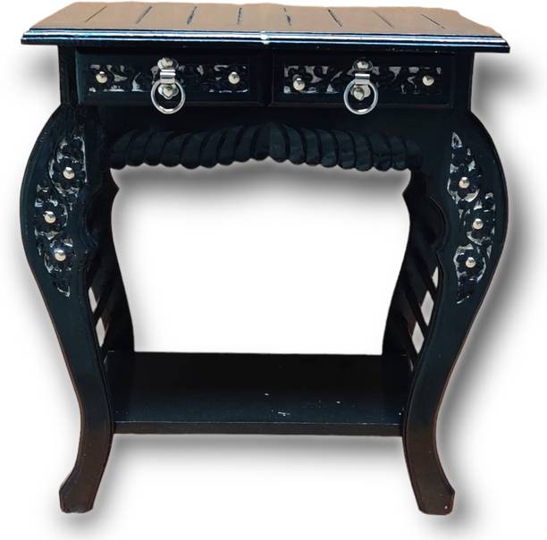 manzees Wooden Bed Side Table with Drawers | Living Room Table | Coffee Table Solid Wood Side Table