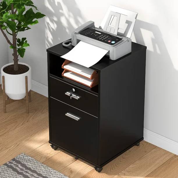 MONTAGE File Cabinet with 2 Drawer 1 Open Storage with Lock System Engineered Wood Side Table
