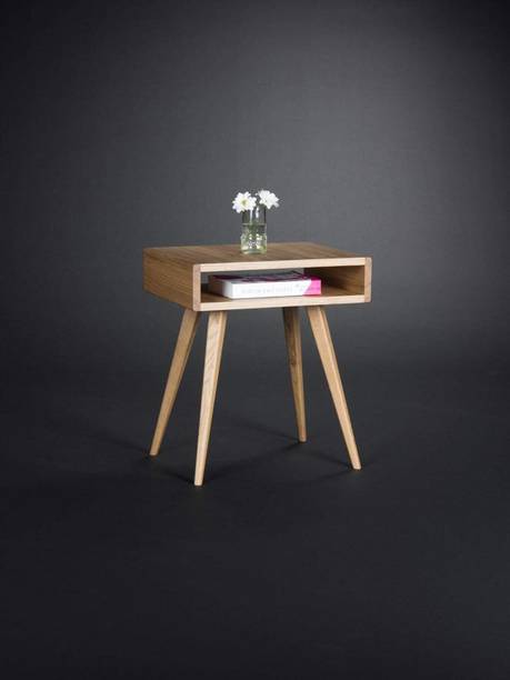 ONIJA Mid Century Modern Night Stand, Bed Side Table, with Open Shelf | Solid Wood Bedside Table