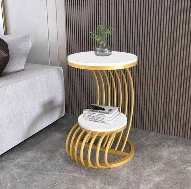 Smfg Handicraft Metal Side Table (Finish Color - GOLDEN, DIY(Do-It-Yourself)) Metal Side Table