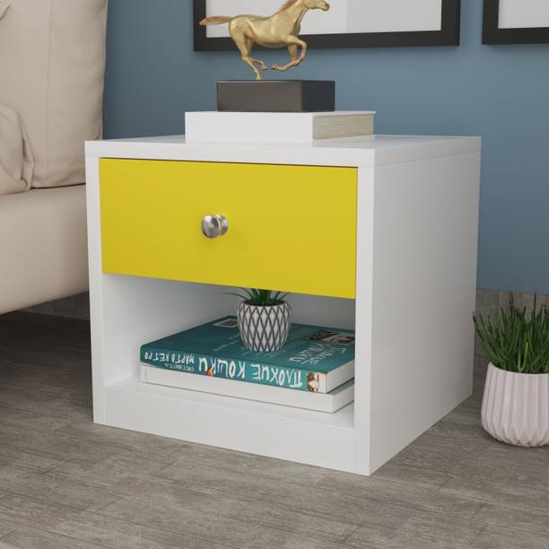 Floresta Wud Engineered Wood Bed Side Table With Drawer & Shelf Storage For Bedroom. Engineered Wood Bedside Table