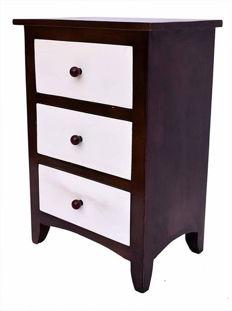 TRUE FURNITURE Rosewood (Sheesham) 3 Drawer Bed Side, Night Stand Solid Wood Side Table