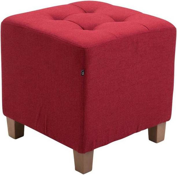 Smarts collection Stool with Fabric Cover and Cube Seat with High-Quality Padding Engineered Wood Side Table