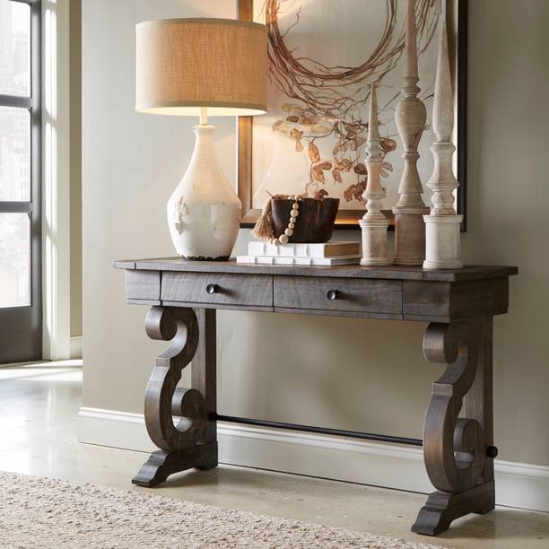 ORMEE Solid Wood Console Table (Finish Color - Grey, DIY(Do-It-Yo