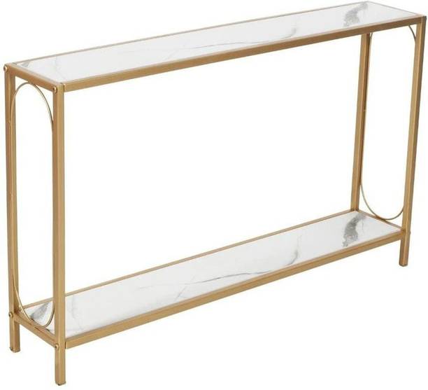 PRITI Narrow Console Entryway Table, Rustic Surface Skinny Sofa Table with Storage Stone Console Table