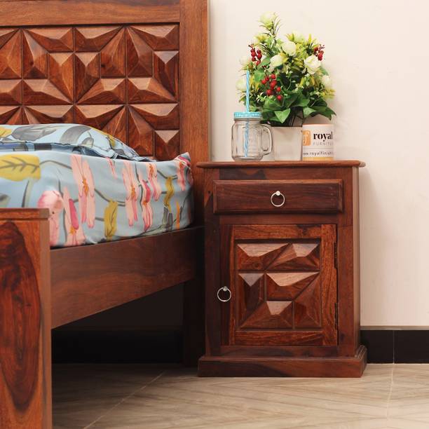 ROYAL FINISH Abdoli, Ready to Use,Sheesham Wood,12-Month Warranty,Double Bedside Solid Wood Bedside Table