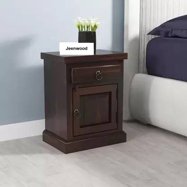 JeenWood Solid Wood Bedside Table