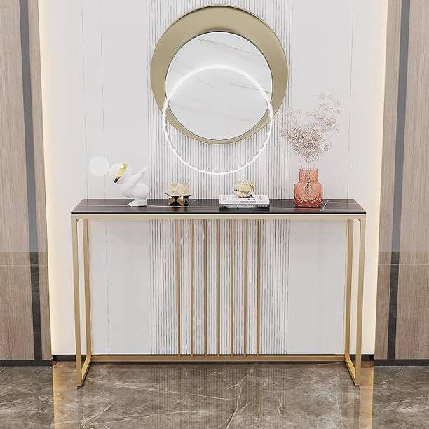 PRITI Entryway Console Table Tabletop Long Table with Golden Frame Narrow Table Engineered Wood Console Table