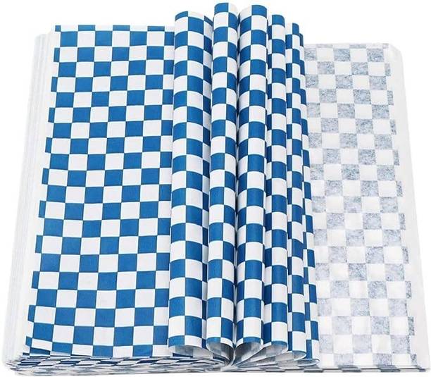 Ami Care Products Checkered Blue Butter Paper 10 inch x10 inch 50 Sheets Silhouette Paper Sheet