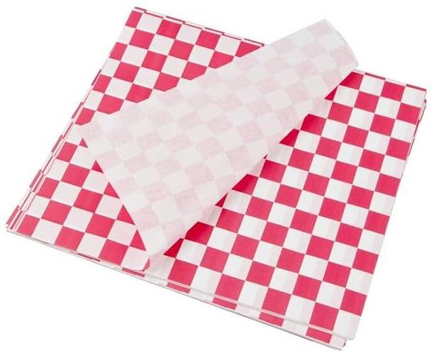 soft cozi 12x12 100 Sheets Red Checks Butter Paper Food Wrapping Paper, Food Grade Paper Silhouette Paper Sheet