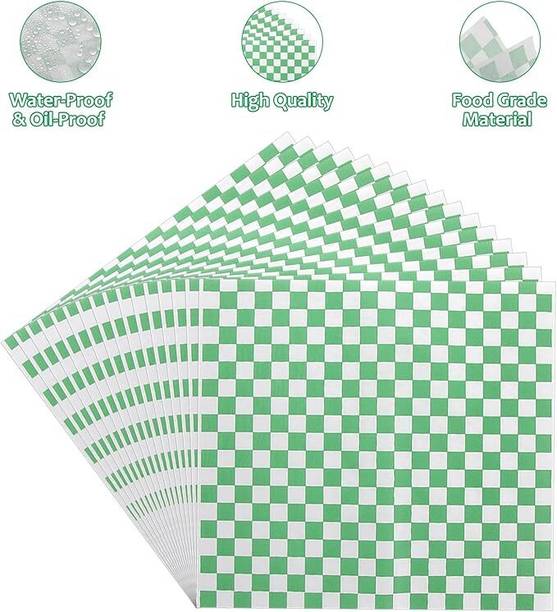 soft cozi Special Green Checks Special Non Stick Paper, Waterproof Paper 50 Sheets Silhouette Paper Sheet