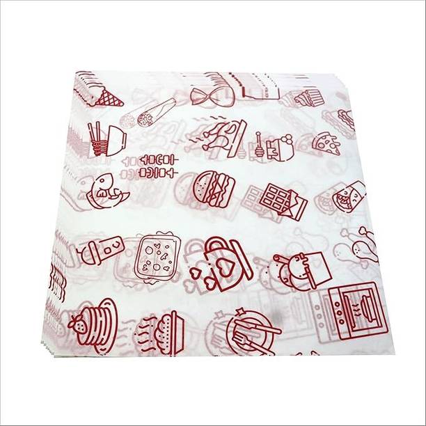 Ami Care Product Butter Paper Pack of 100 Sheets Nonveg Red Eco-Friendly Silhouette Paper Sheet