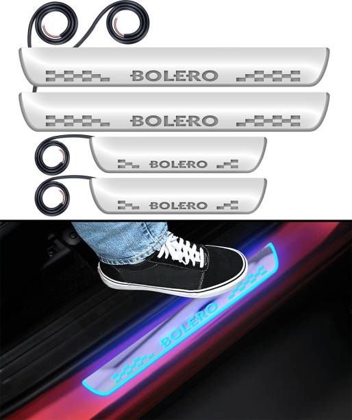 CARZEX Premium High Quality With Mirror Finish Car Door Foot Step LED Sill Plate for Mahindra Bolero. (Set of 4 Pcs) Door Sill Plate