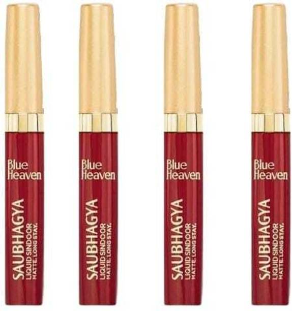 BLUE HEAVEN SAUBHAGYA LIQUID SINDOOR MATTE FINISH (MAROON) PACK OF 4 सिंदूर