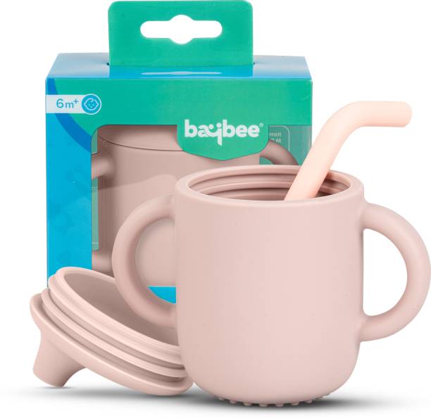 baybee BPA-Free Baby Training Silicone Sippy Cup, Baby Sipper Cup with Straw and Lid
