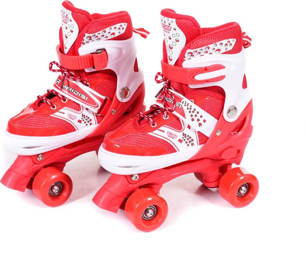 IRIS Roller Skates for Kids, PVC Wheel with Adjustable Double Row Skate Rollerblades for Beginners/Children/Boys/Girls (Size: 6-8 UK) क्वाड रोलर स्केट्स साइज: 6-8 UK