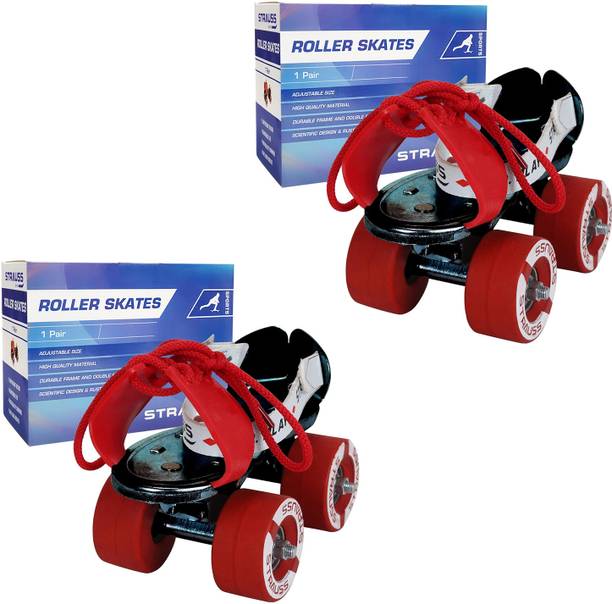 Strauss Tenacity Adjustable Roller Skates for Kids|Boys|Girls (2 Pair) क्वाड रोलर स्केट्स साइज: For (6 to 8 Years) UK